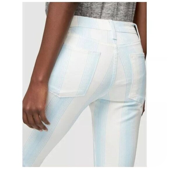 FRAME NWT $230 Le High Skinny Crop Stripe Jeans Blue White Ombré Size 27 - Picture 11 of 13
